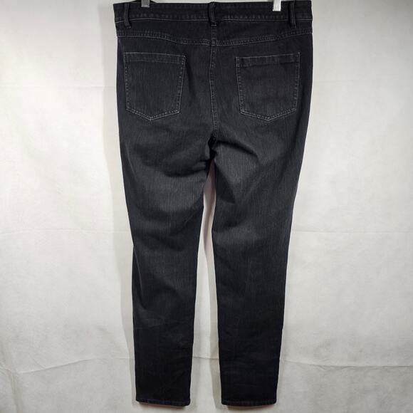 J. McLaughlin Black Straight Leg Mid Rise Cotton/Spandex Denim Jeans Size 12 - Picture 3 of 12